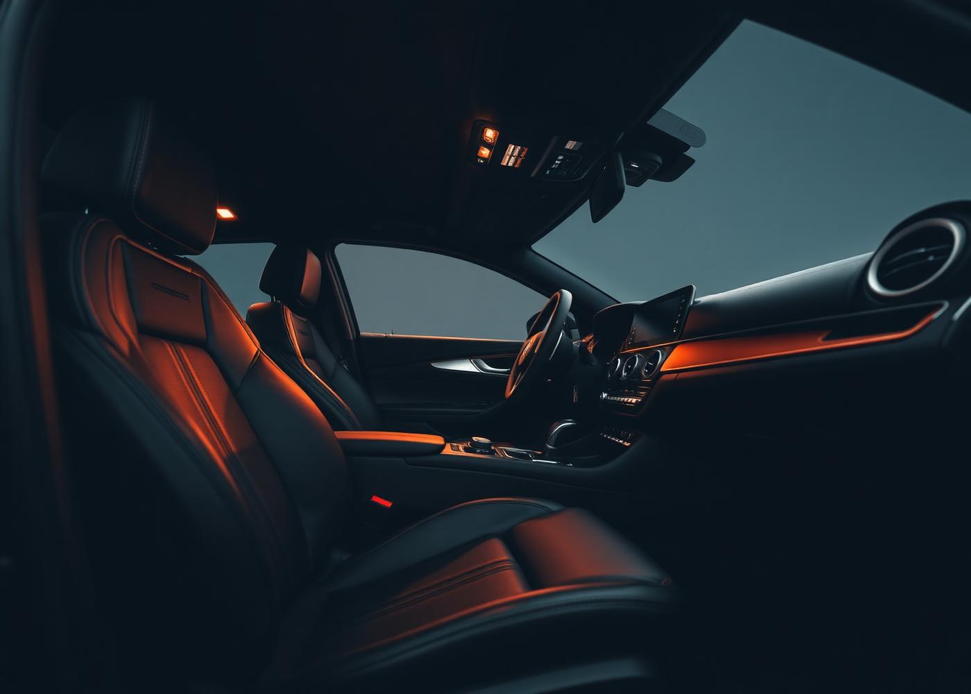 Detailed luxury car interior